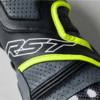 RST Motorcycle Road | Sports Leather Gloves - Fulcrum CE (Grey/Fluo Yellow/Black)
