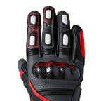 RST Motorcycle Road | Sports Leather Gloves - Fulcrum CE (Grey/Red/Black)