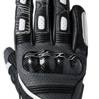 RST Motorcycle Road | Sports Leather Gloves - Fulcrum CE (Grey/White/Black)