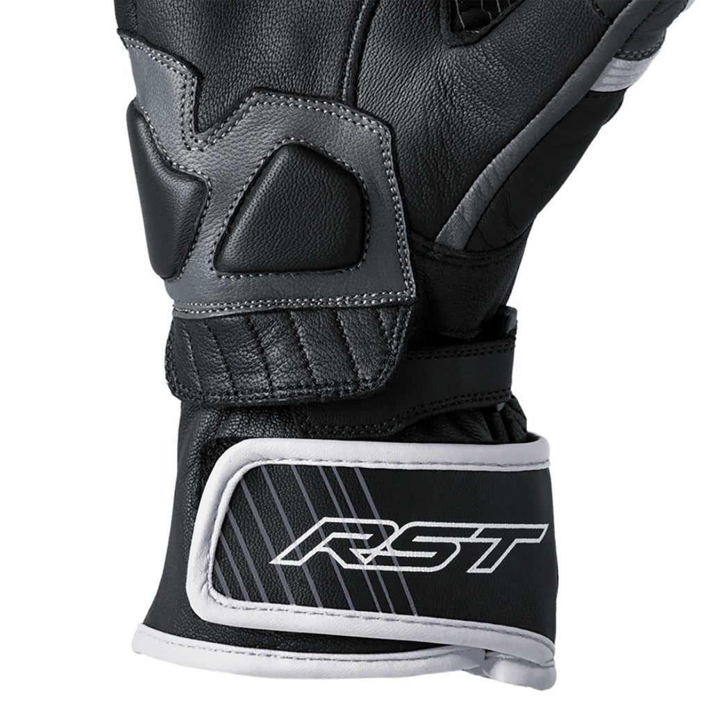 RST Motorcycle Road | Sports Leather Gloves - Fulcrum CE (Grey/White/Black)