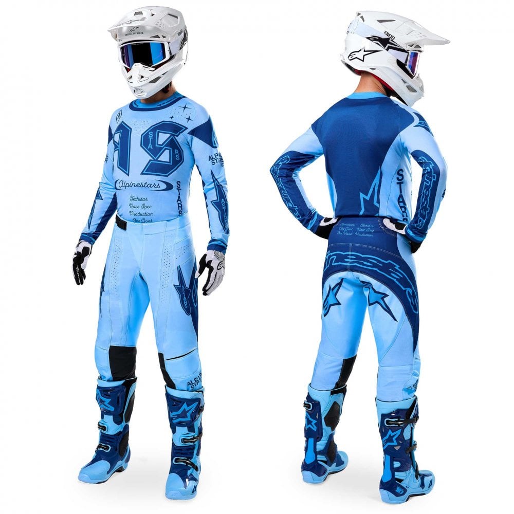 Alpinestars MX Jersey & Pant Kit - Techstar STEELER Limited Edition (Light Blue/Sapphire Blue)