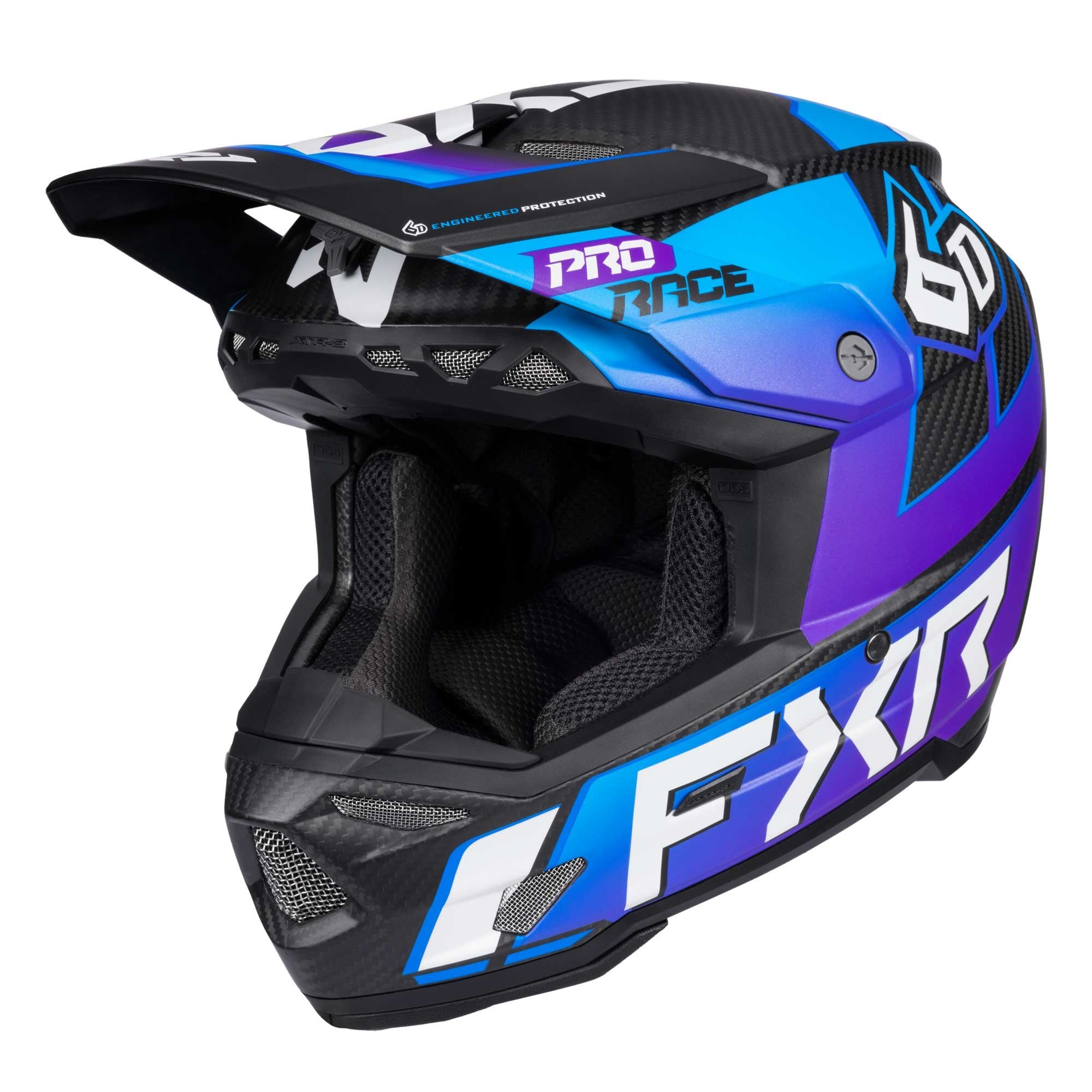 6D (MX25) Youth Helmet - ATR-3Y - FXR Aurora (Black/Blue/Purple)