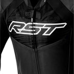 RST Motorcycle 1pc Race Suit - Tractech EVO D3O Armour (Black / White)