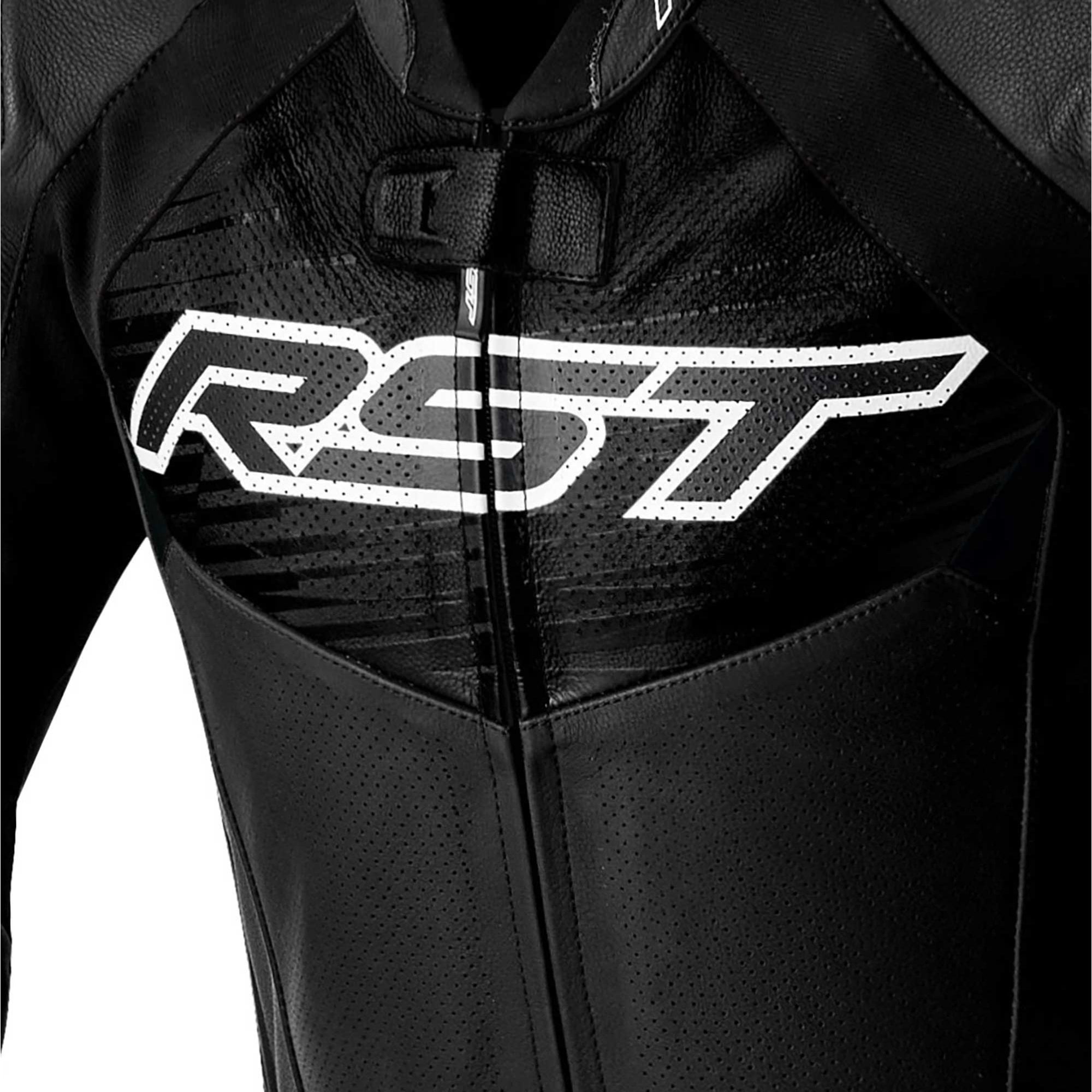 RST Motorcycle 1pc Race Suit - Tractech EVO D3O Armour (Black / White)
