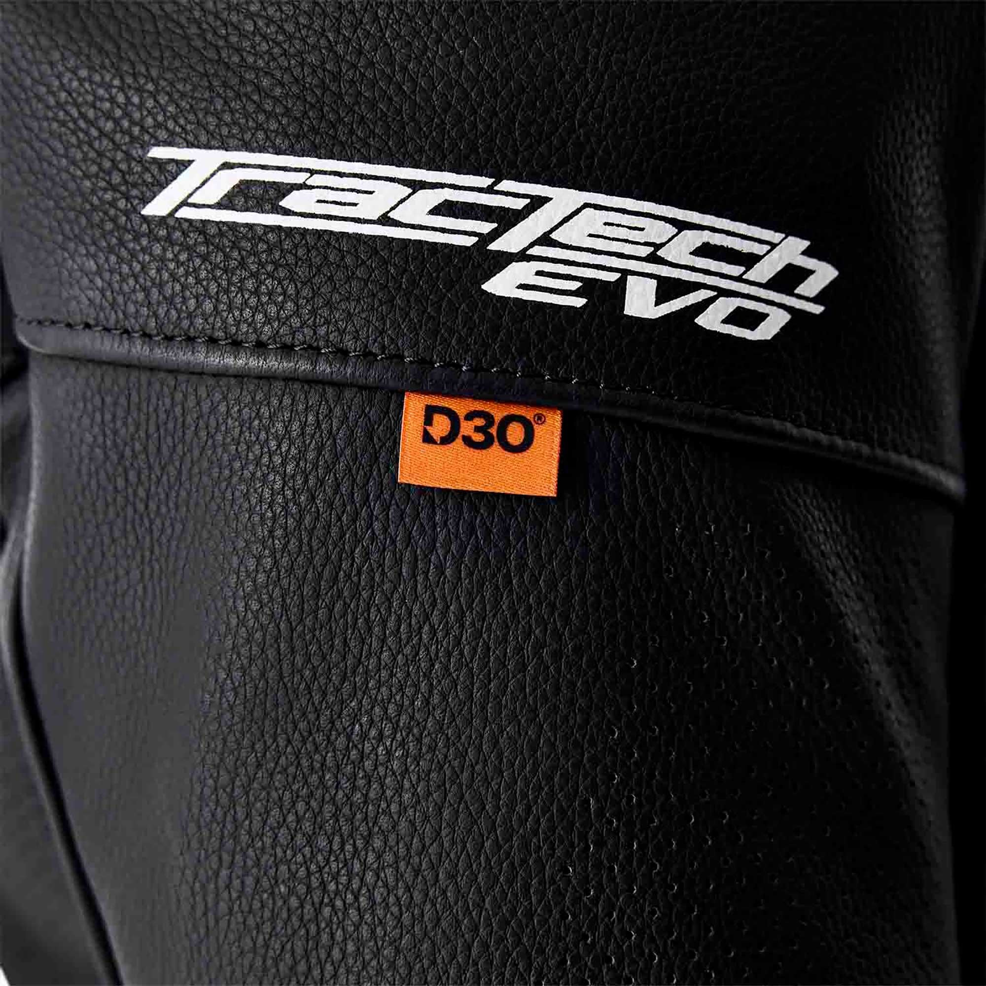 RST Motorcycle Race | Road Leather Jacket - Tractech Evo D3O Armour (Black / White)