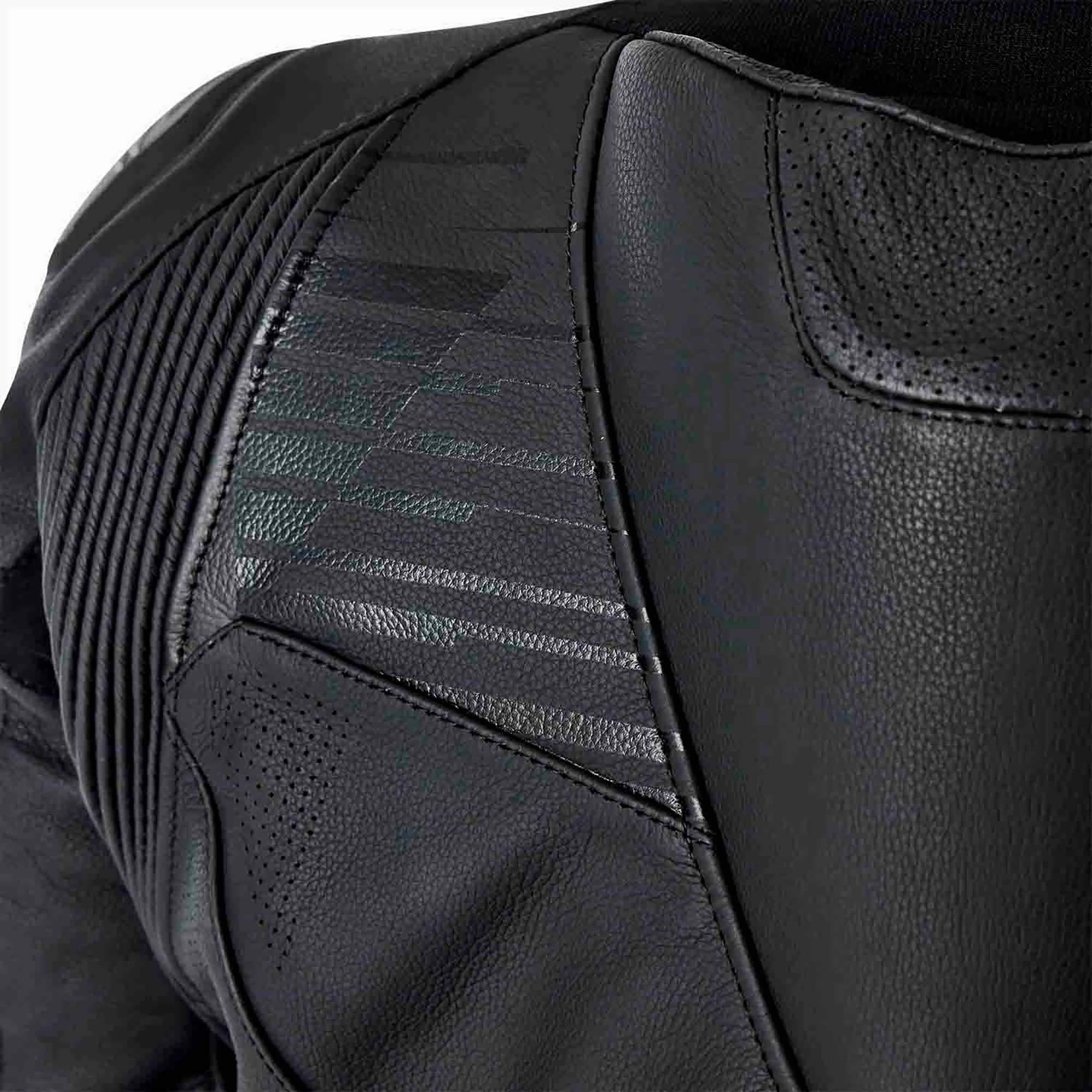 RST Motorcycle Race | Road Leather Jacket - Tractech Evo D3O Armour (Black / White)