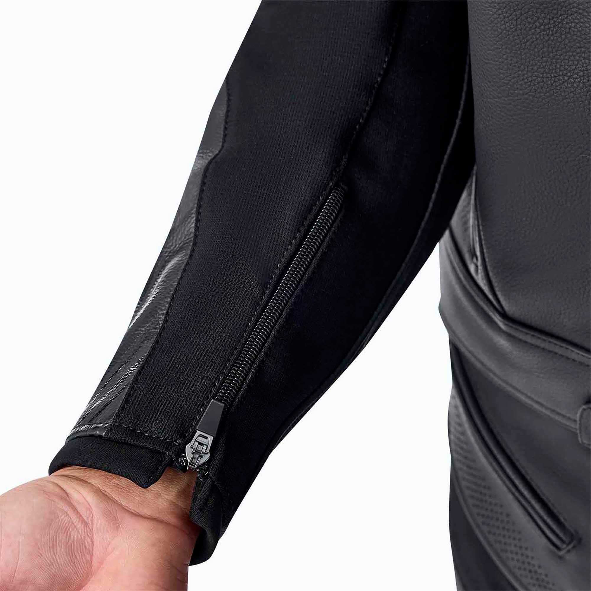 RST Motorcycle Race | Road Leather Jacket - Tractech Evo D3O Armour (Black / White)