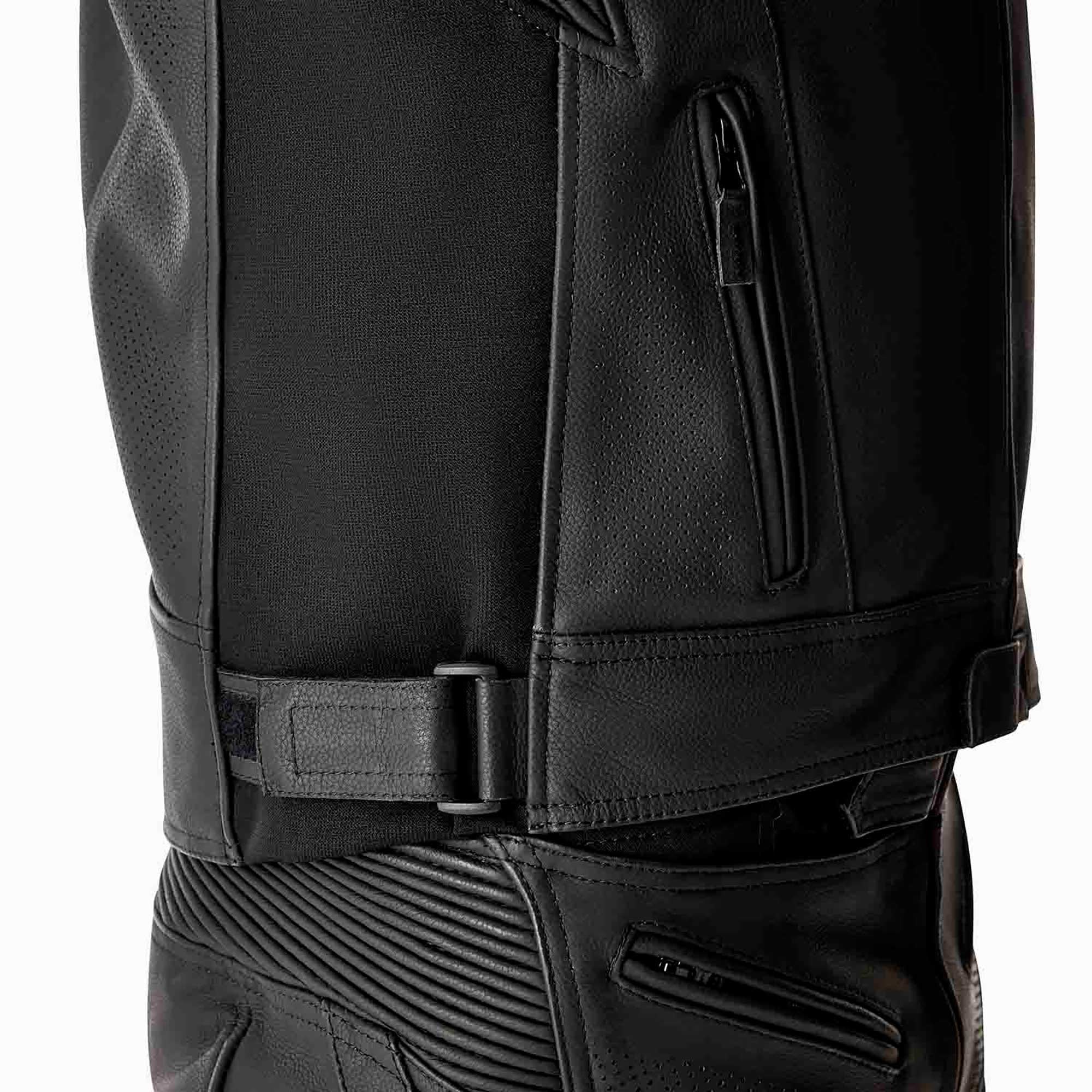 RST Motorcycle Race | Road Leather Jacket - Tractech Evo D3O Armour (Black / Flo Red)