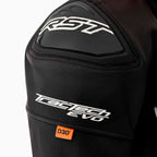 RST Motorcycle Race | Road Leather Jacket - Tractech Evo D3O Armour (Black / Flo Red)