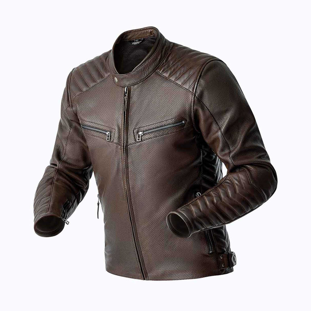 RST Motorcycle Classic | Urban Leather Jacket - Roadster Air D3O Armour (Walnut Brown)