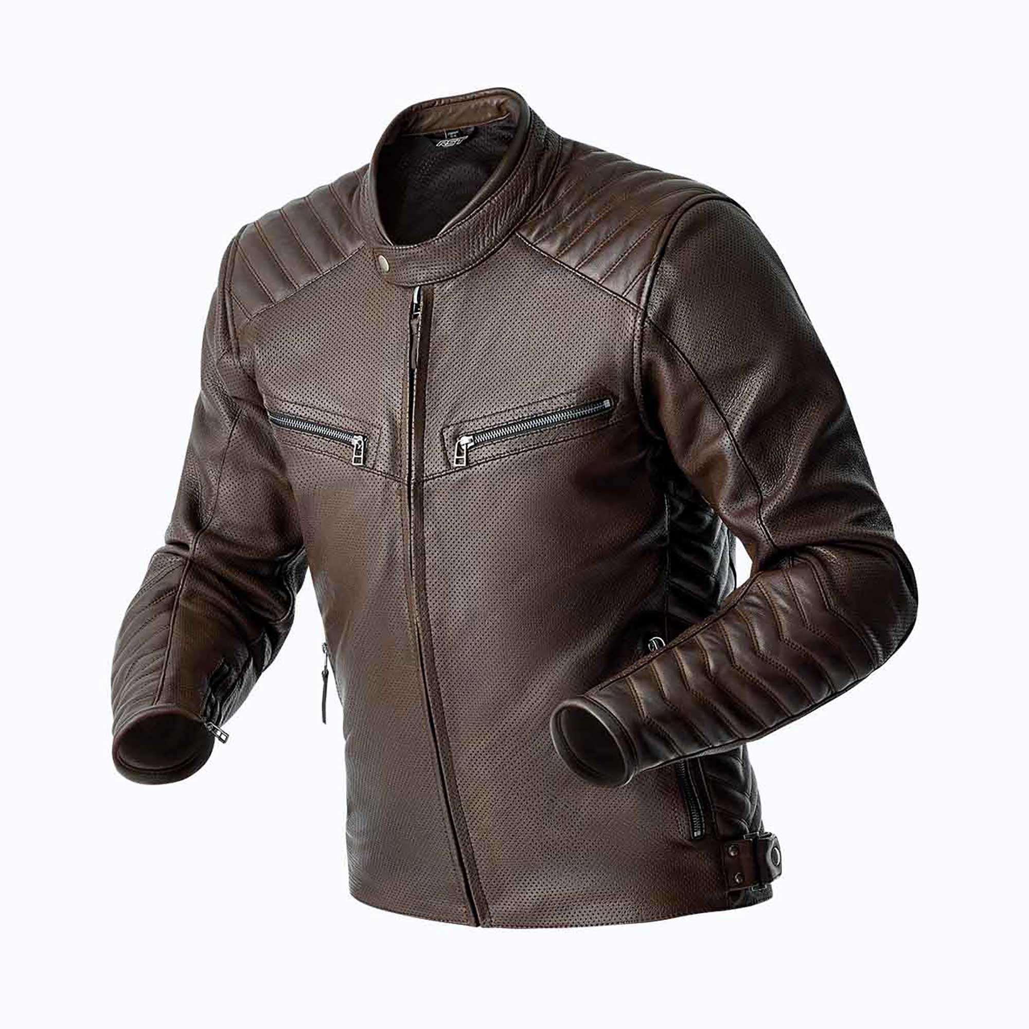 RST Motorcycle Classic | Urban Leather Jacket - Roadster Air D3O Armour (Walnut Brown)