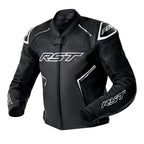 RST Motorcycle Sports | Road Leather Jacket - S1 D3O Armour (Black / Black / White)