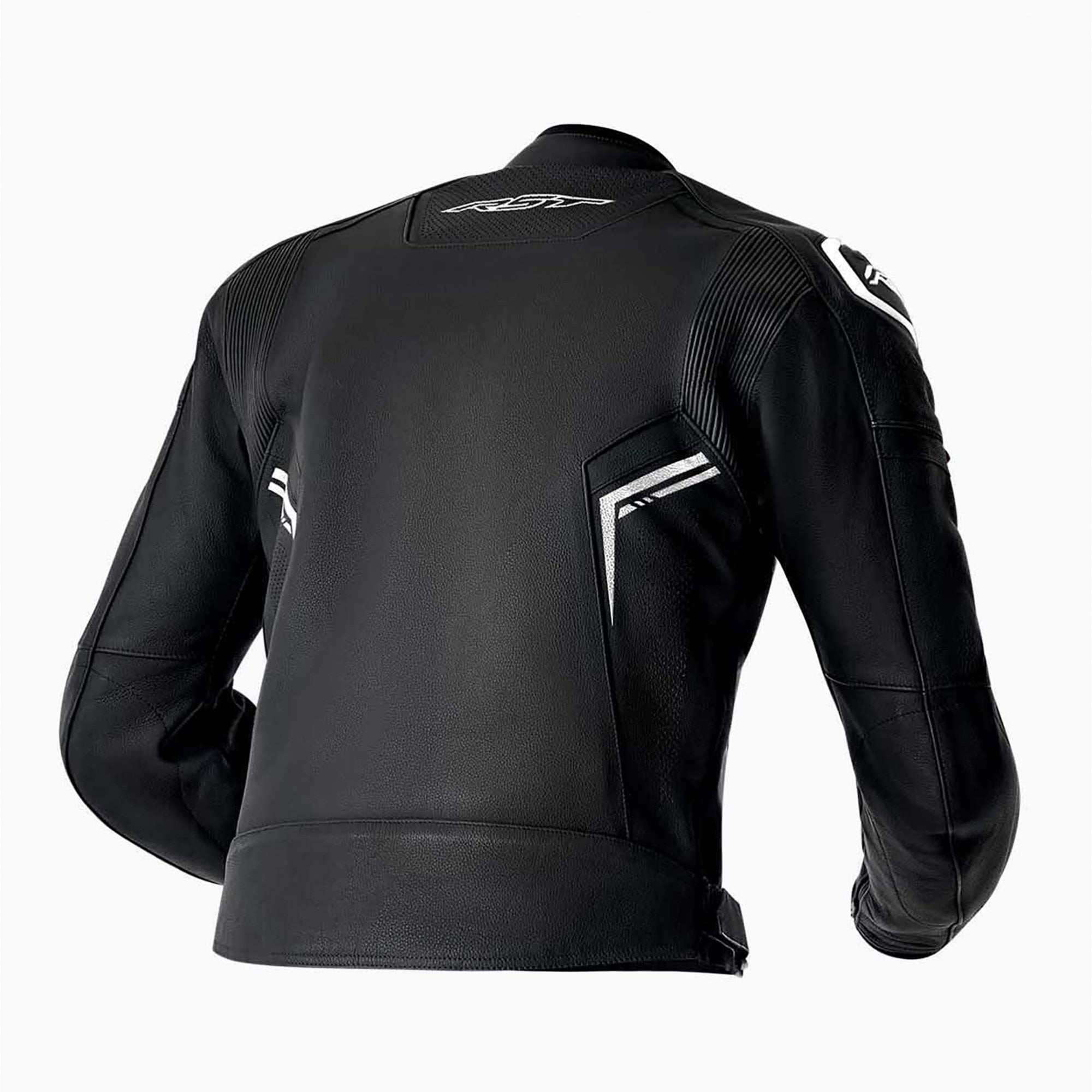 RST Motorcycle Sports | Road Leather Jacket - S1 D3O Armour (Black / Black / White)