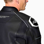 RST Motorcycle Sports | Road Leather Jacket - S1 D3O Armour (Black / Black / White)