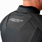 RST Motorcycle Sports | Road Leather Jacket - S1 D3O Armour (Black / Black / White)