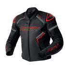 RST Motorcycle Sports | Road Leather Jacket - S1 D3O Armour (Black /  Grey / Red)