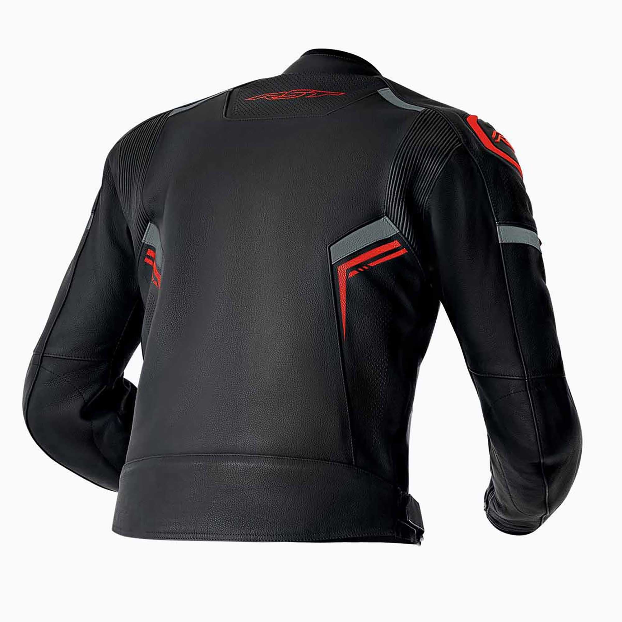 RST Motorcycle Sports | Road Leather Jacket - S1 D3O Armour (Black /  Grey / Red)