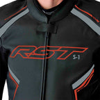 RST Motorcycle Sports | Road Leather Jacket - S1 D3O Armour (Black /  Grey / Red)