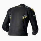 RST Motorcycle Sports | Road Leather Jacket - S1 D3O Armour (Black / Grey / Flo Yellow)