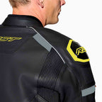 RST Motorcycle Sports | Road Leather Jacket - S1 D3O Armour (Black / Grey / Flo Yellow)