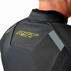 RST Motorcycle Sports | Road Leather Jacket - S1 D3O Armour (Black / Grey / Flo Yellow)