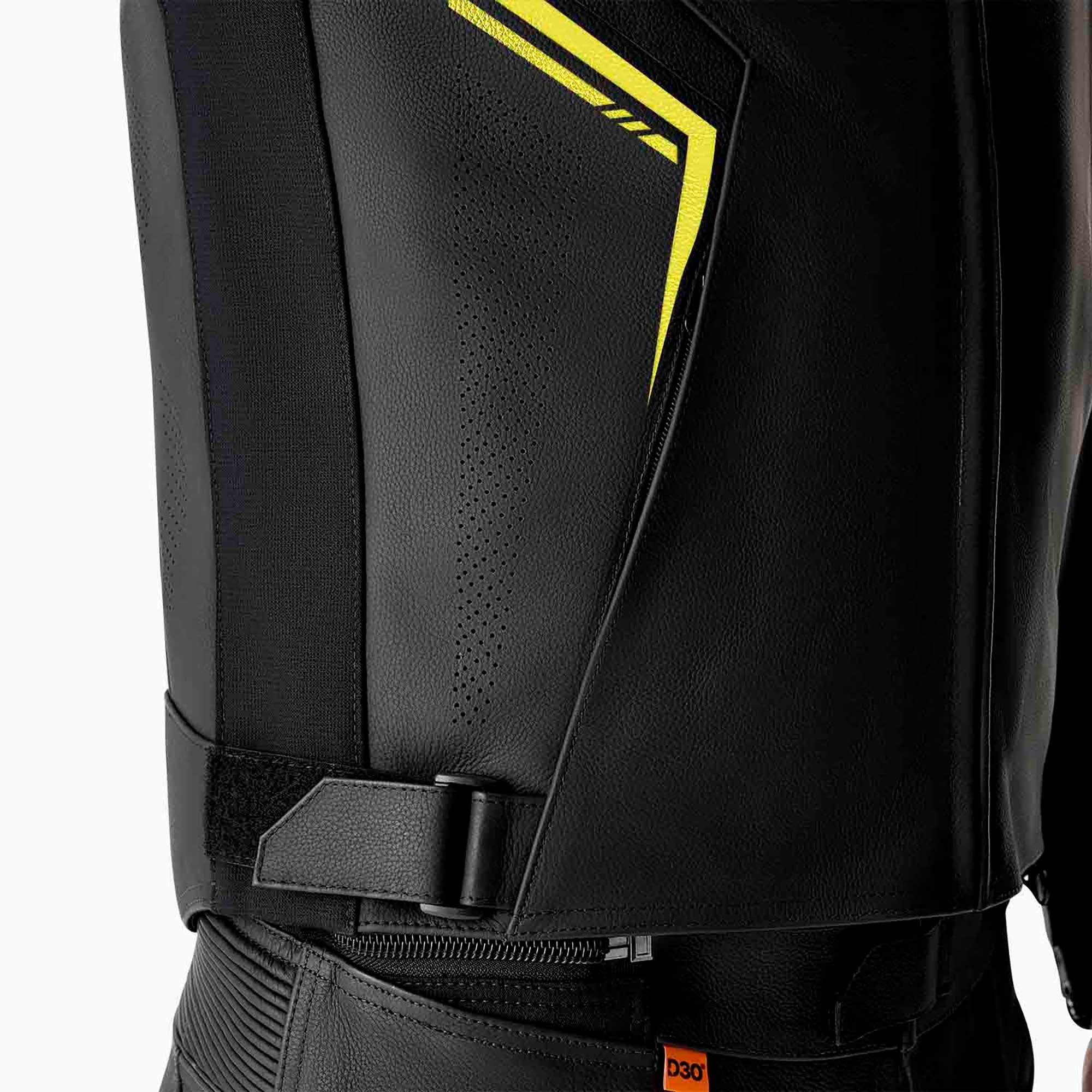 RST Motorcycle Sports | Road Leather Jacket - S1 D3O Armour (Black / Grey / Flo Yellow)