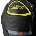RST Motorcycle Sports | Road Leather Jacket - S1 D3O Armour (Black / Grey / Flo Yellow)
