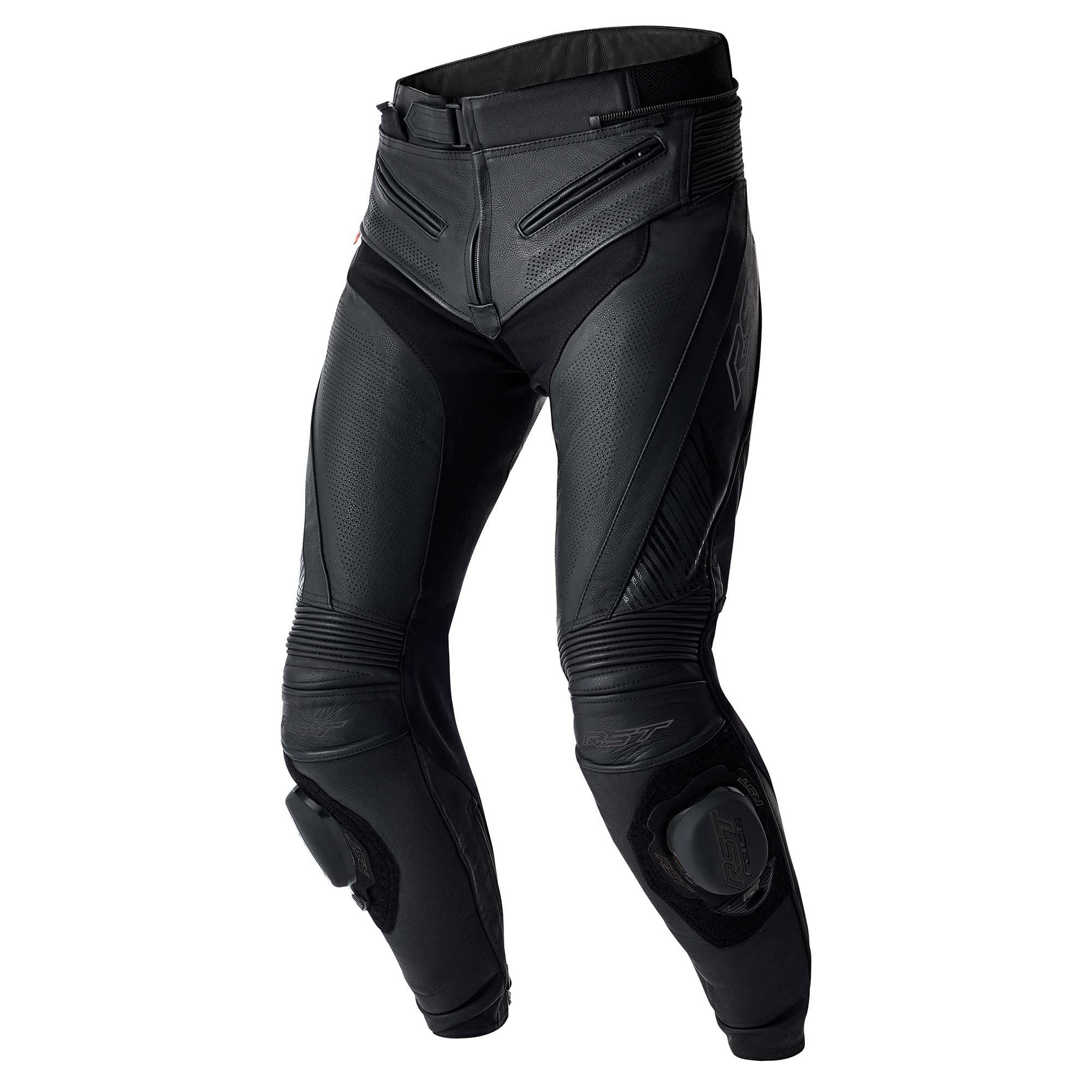 RST Motorcycle Race | Road Leather Jeans - Tractech Evo D3O Armour (Black / Black)