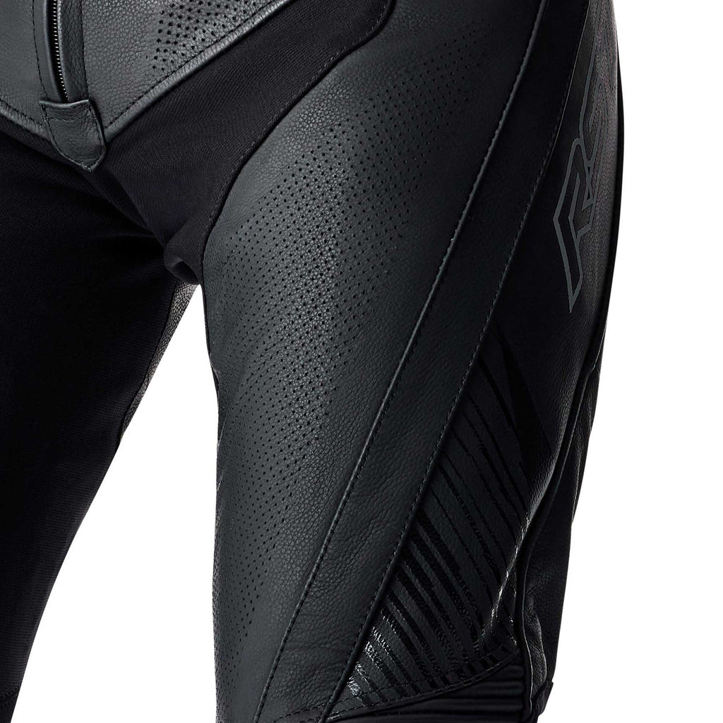 RST Motorcycle Race | Road Leather Jeans - Tractech Evo D3O Armour (Black / Black)