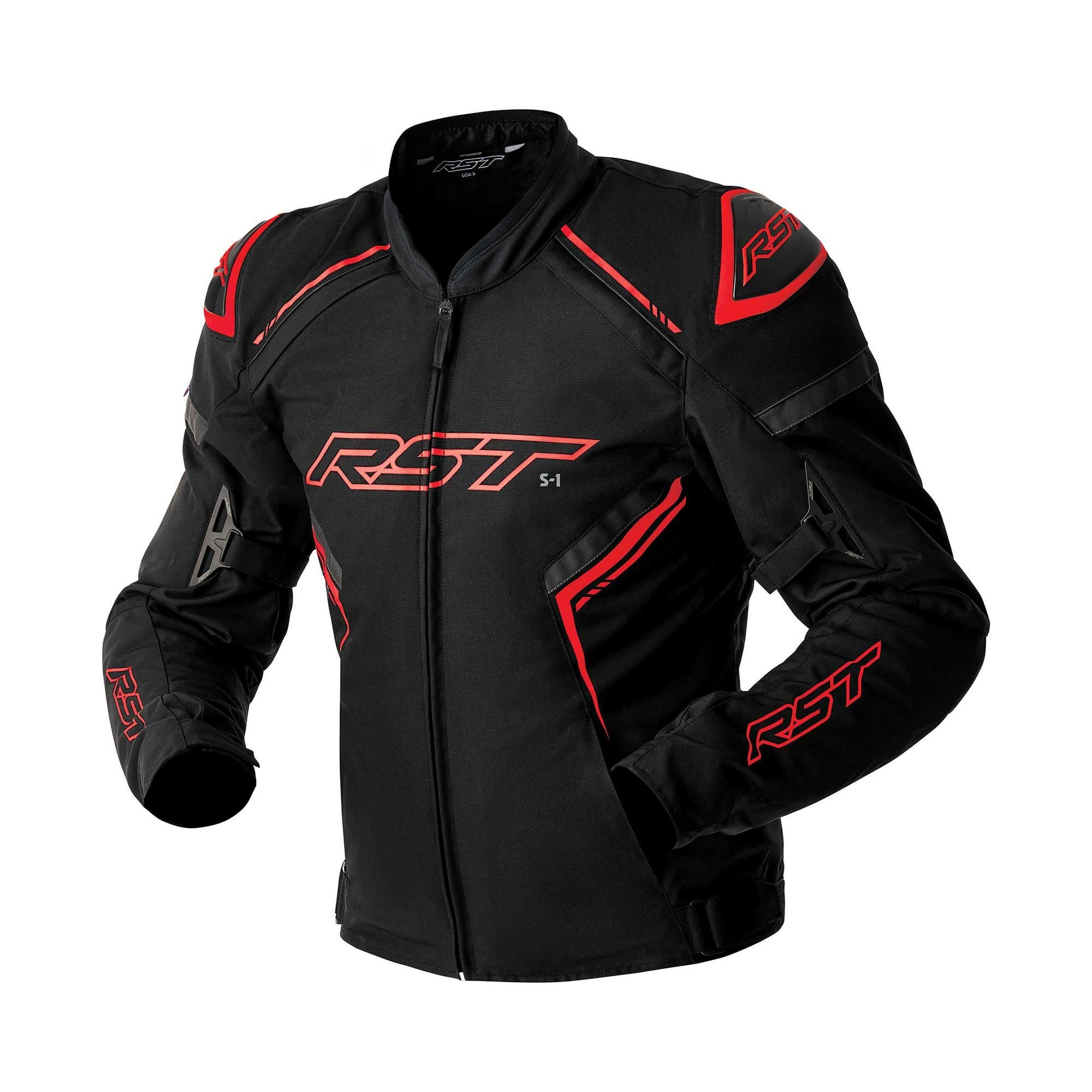 RST Motorcycle Sports | Road Textile Jacket - S1 D3O Armour (Black /  Grey / Red)