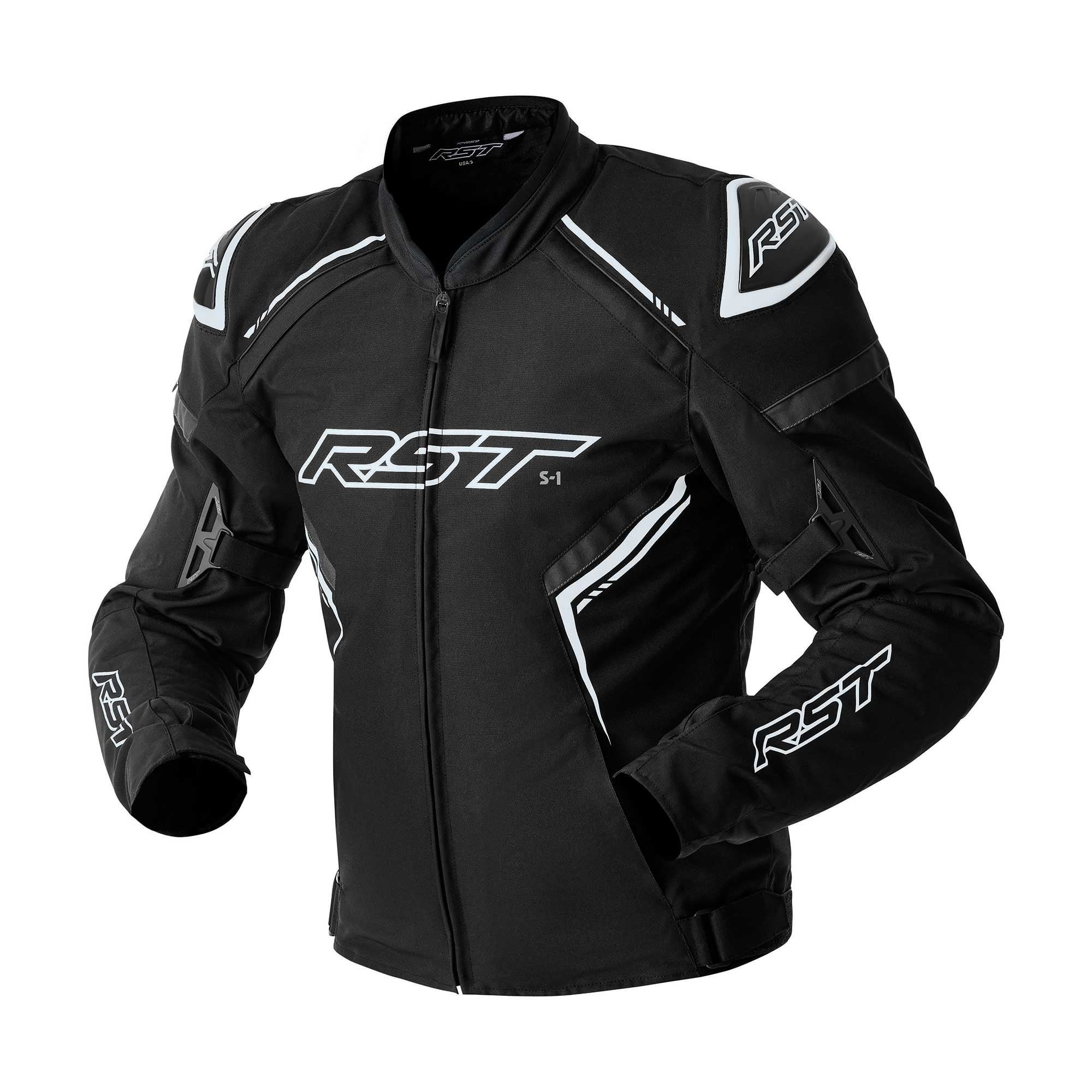 RST Motorcycle Sports | Road Textile Jacket - S1 D3O Armour (Black / White)