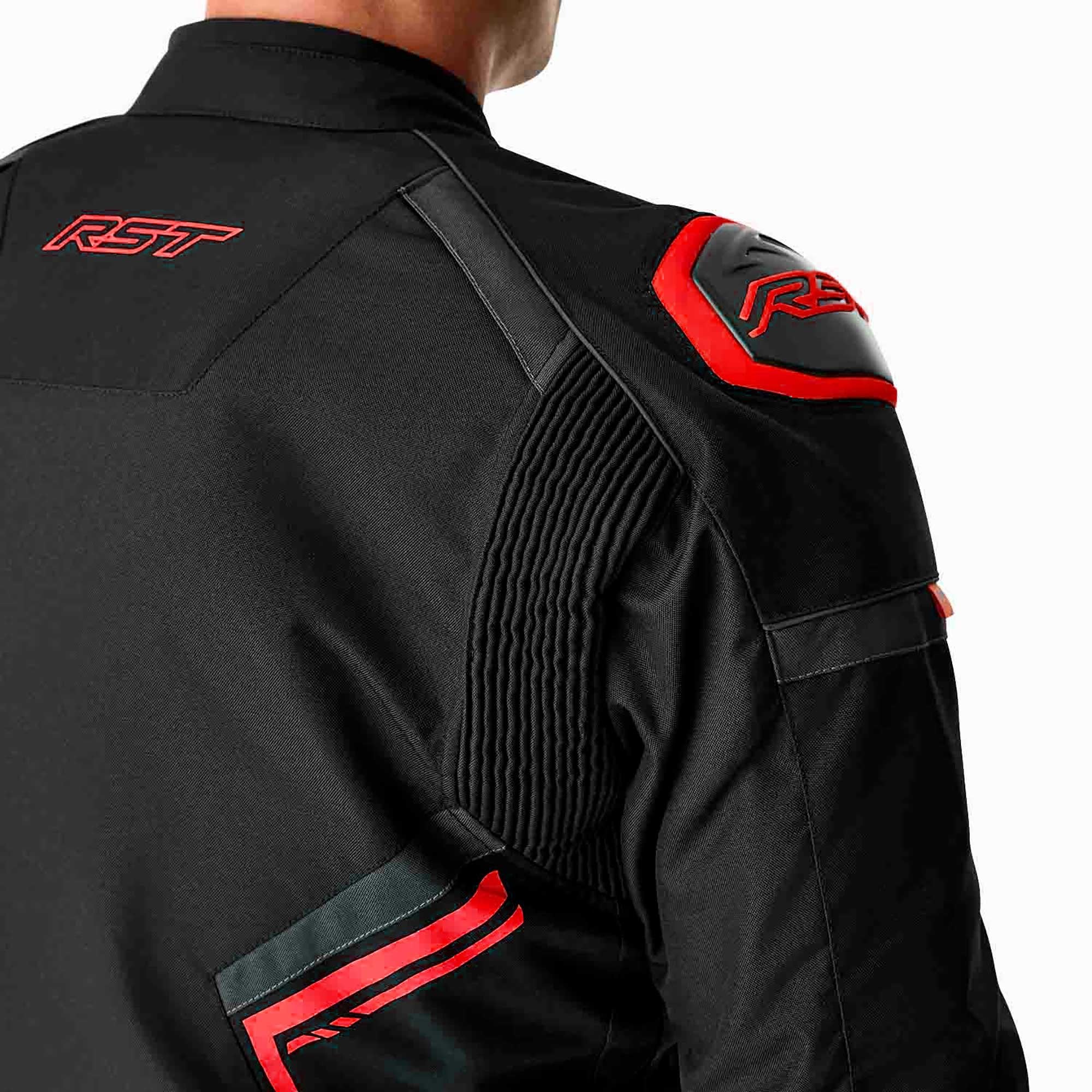 RST Motorcycle Sports | Road Textile Jacket - S1 D3O Armour (Black /  Grey / Red)