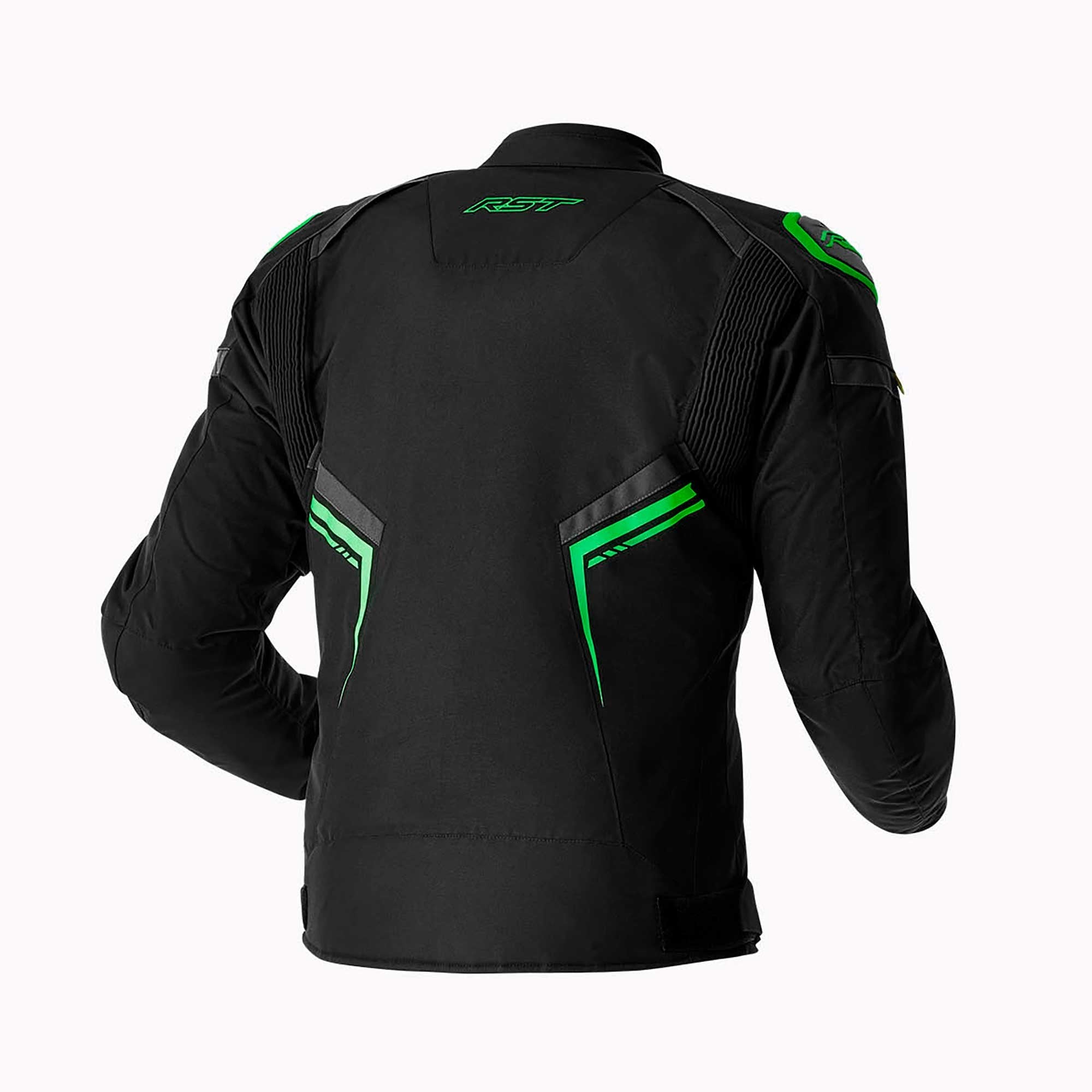 RST Motorcycle Sports | Road Textile Jacket - S1 D3O Armour (Black / Grey / Flo Green)