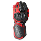 RST Motorcycle Race | Road Leather Gloves - Pro Series GP D3O Armour (Black / Flo Red)