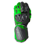 RST Motorcycle Race | Road Leather Gloves - Pro Series GP D3O Armour (Black / Flo Green)