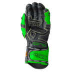 RST Motorcycle Race | Road Leather Gloves - Pro Series GP D3O Armour (Black / Flo Green)