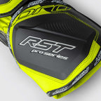 RST Motorcycle Race | Road Leather Gloves - Pro Series GP D3O Armour (Black / Flo Yellow)