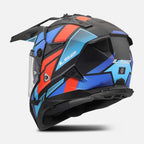 LS2 Motorcycle Adventure Helmet - MX702 BLOCK (Black/Red/Blue)