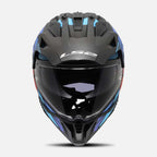 LS2 Motorcycle Adventure Helmet - MX702 BLOCK (Black/Red/Blue)
