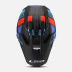 LS2 Motorcycle Adventure Helmet - MX702 BLOCK (Black/Red/Blue)