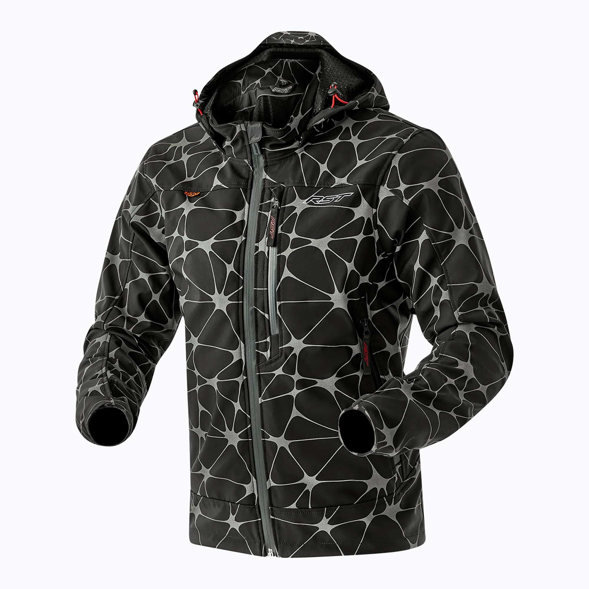 RST Motorcycle Riding Hoodie Jacket - Havoc Softshell D3O Armour (Web Design)