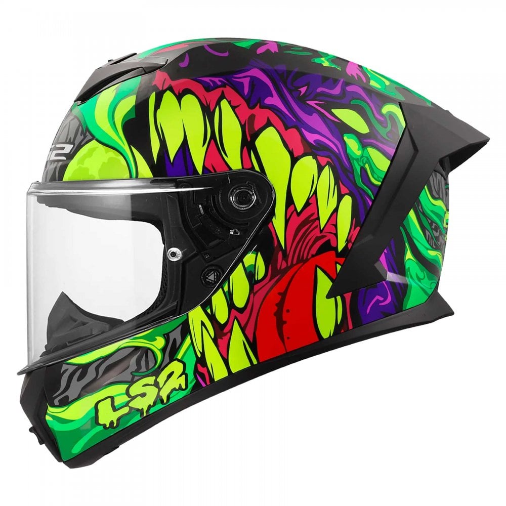 LS2 Motorcycle Road Helmet - FF820 Rapid 3 Lycant (Purple Green Gloss)