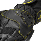 RST S1 V2 CE Motorcycle Road | Sports Leather Gloves (Black / Flo Yellow)