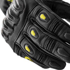 RST S1 V2 CE Motorcycle Road | Sports Leather Gloves (Black / Flo Yellow)