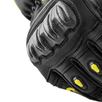 RST S1 V2 CE Motorcycle Road | Sports Leather Gloves (Black / Flo Yellow)