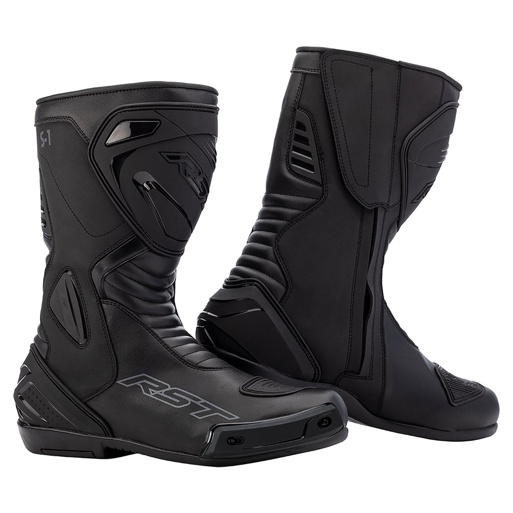 RST Motorcycle Sports Boots - S1 Mens CE Waterproof (Black / Black)