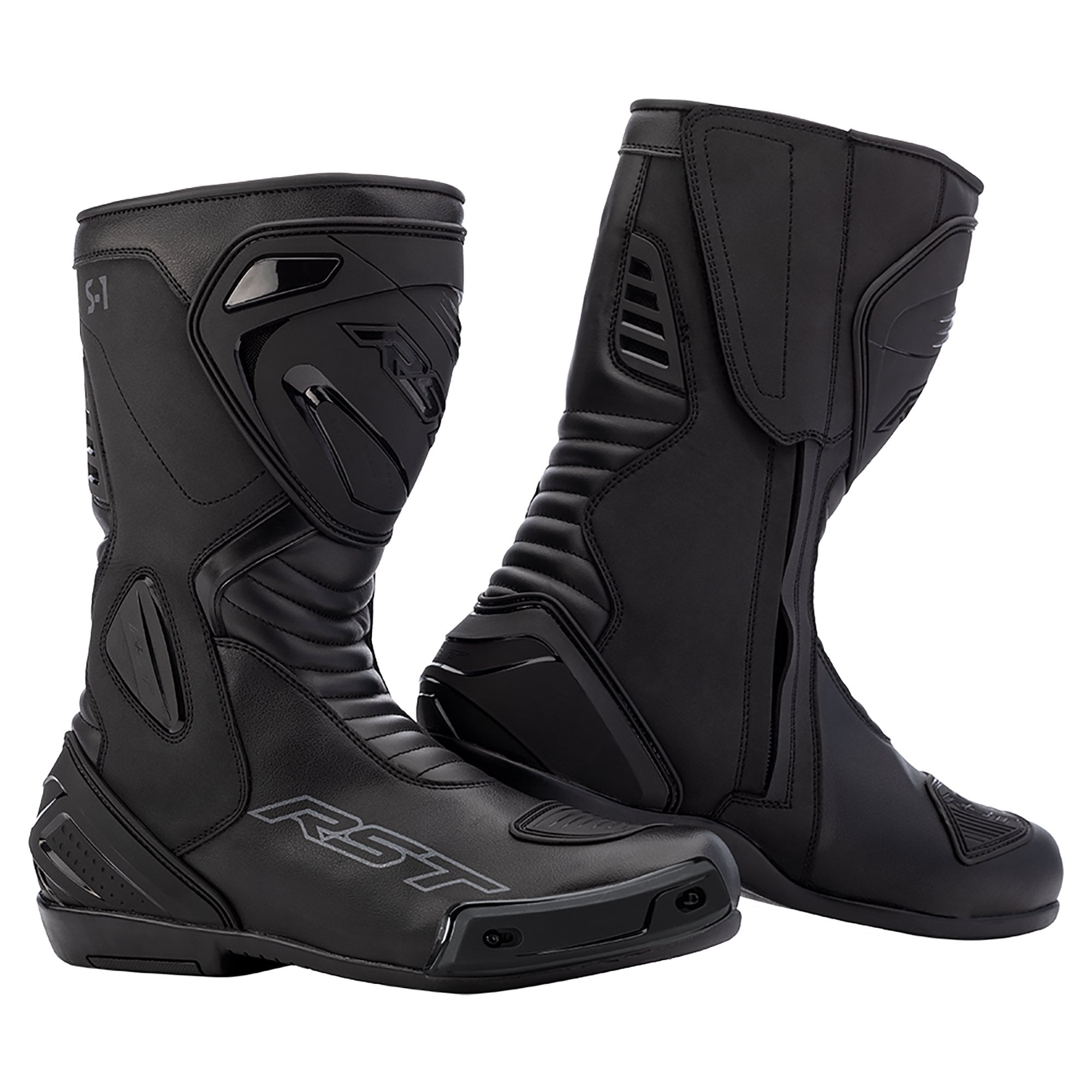 RST Motorcycle Sports Boots - S1 Mens CE Waterproof (Black / Black)