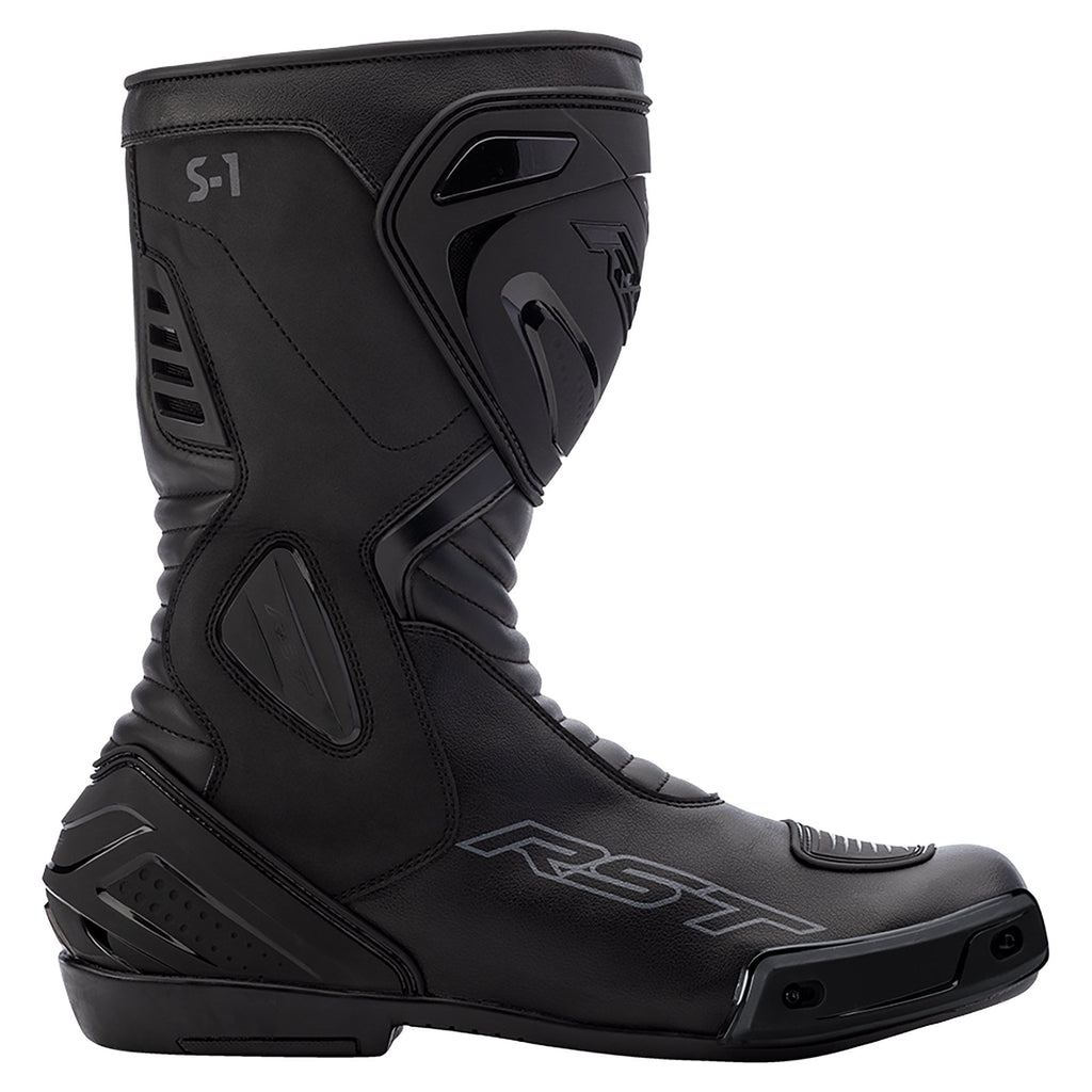 RST Motorcycle Sports Boots - S1 Mens CE Waterproof (Black / Black)