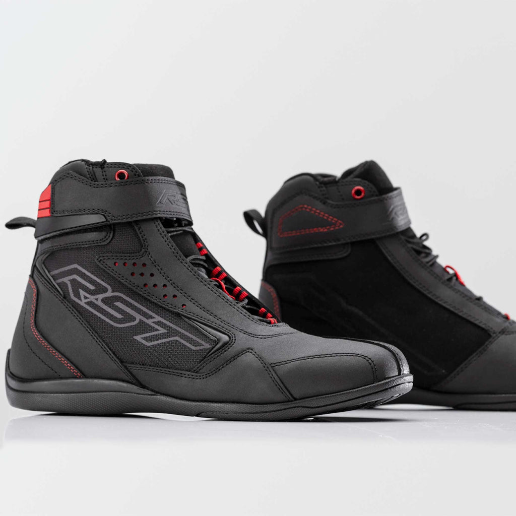 RST Motorcycle Road Short Boots - Frontier CE Riding Shoe (Black / Red)