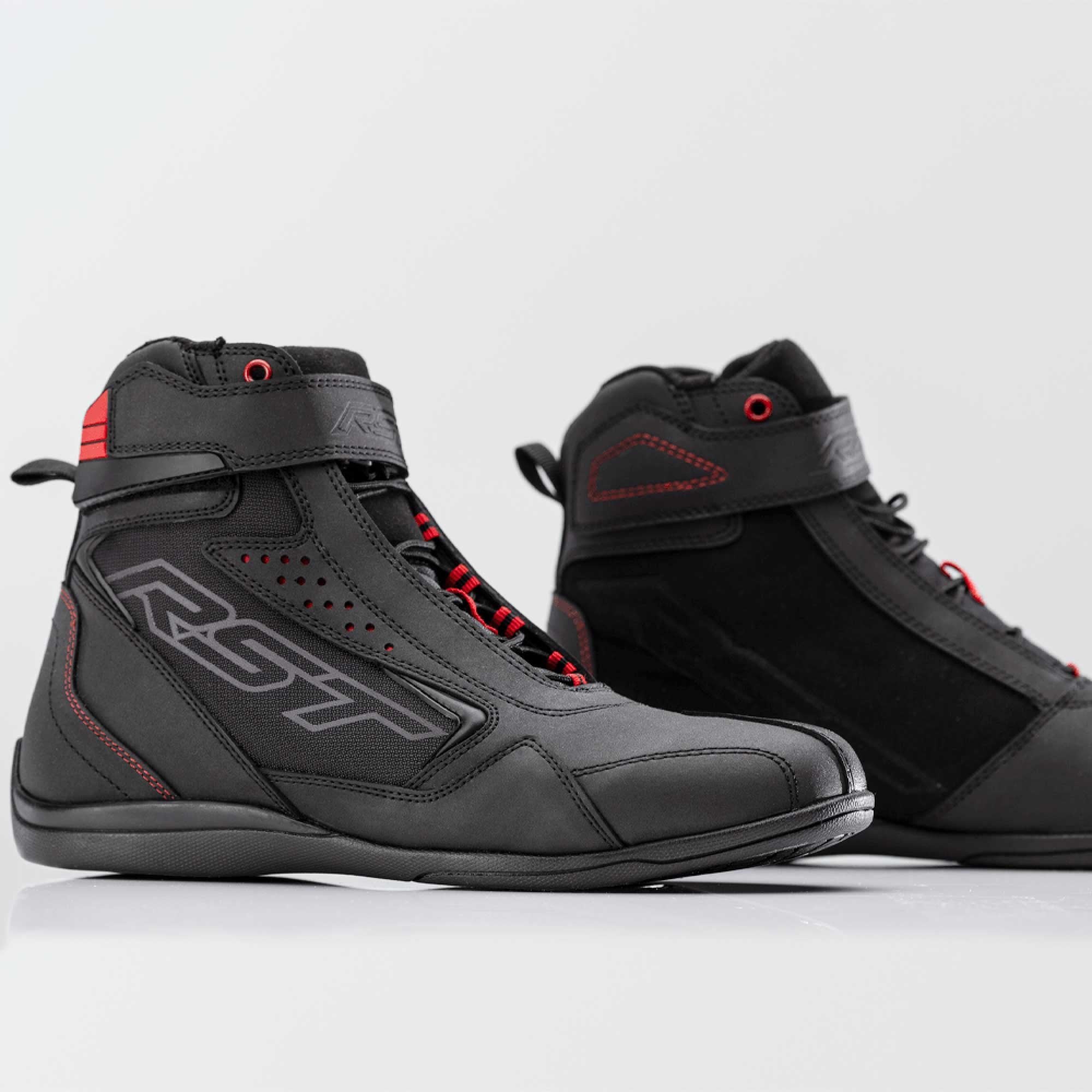 RST Motorcycle Road Short Boots - Frontier CE Riding Shoe (Black / Red)